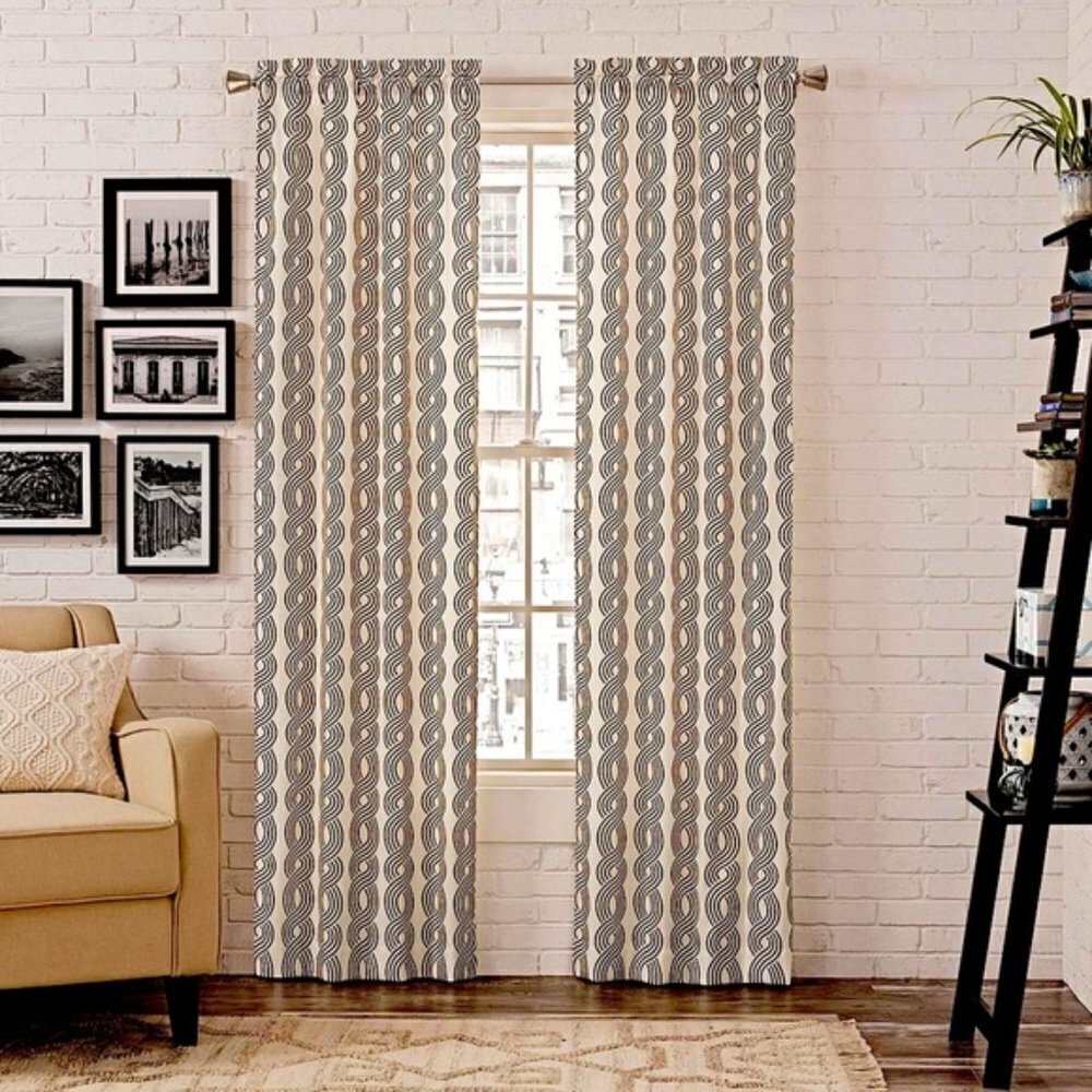 PAIRS to Go Curtain Panels Zaya Neutral Chocolate Brown 2 Panel Set 28” x 84” - Picture 4 of 13